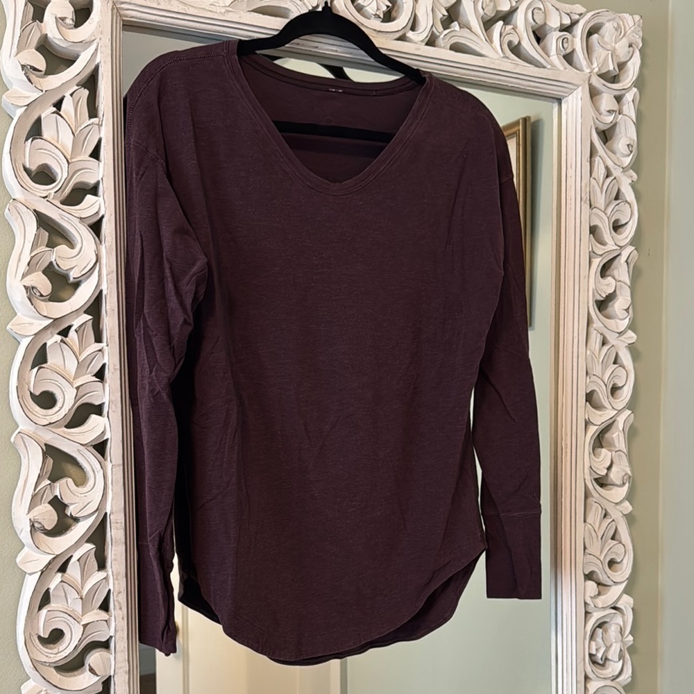 Lululemon LS cotton tee (mulberry color)